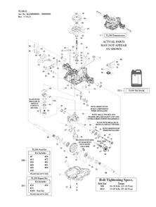 Transmission Diagram and Parts List for XT1-LT46KH (13APA9TTA10)(2023) Cub Cadet Lawn Tractor